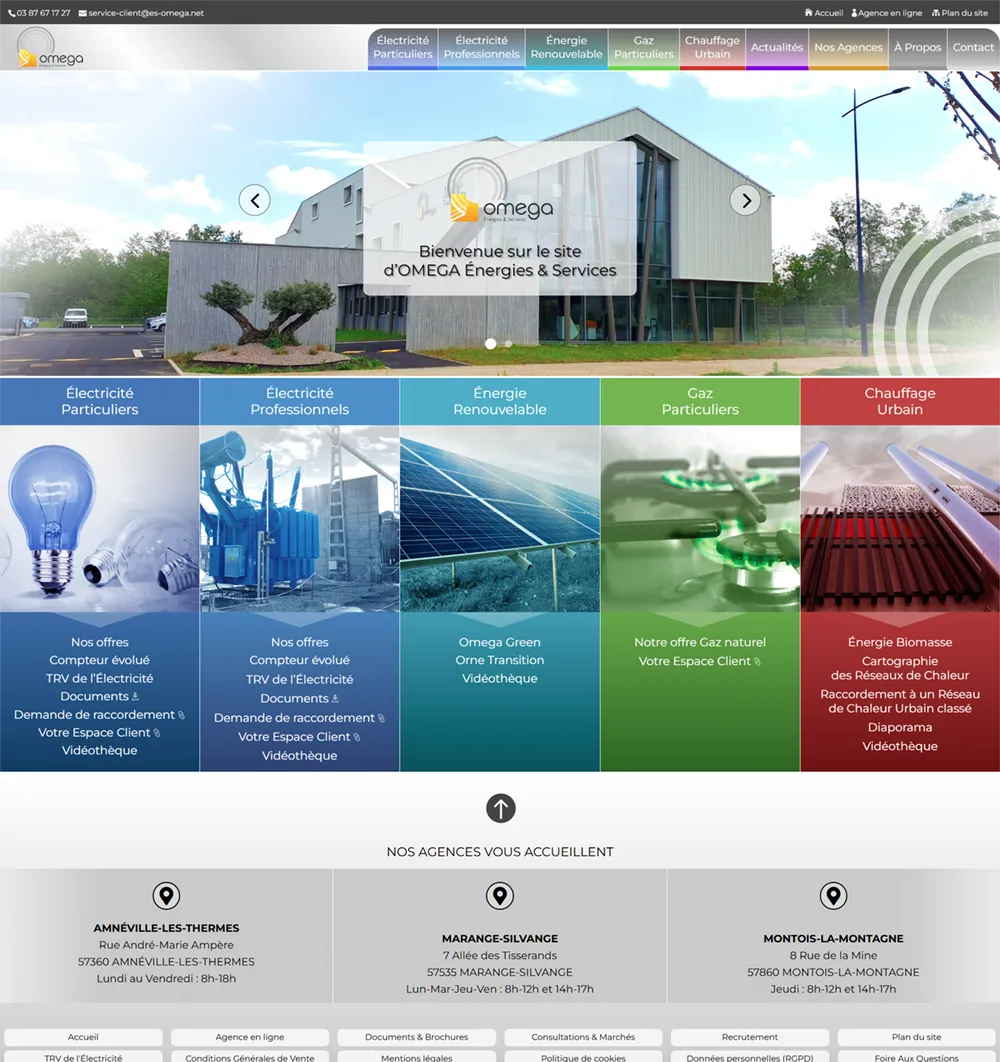Capture page d'accueil www.es-omega.net
